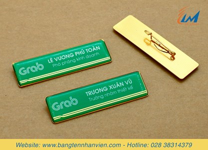 Bảng tên, thẻ tên đeo áo Grab