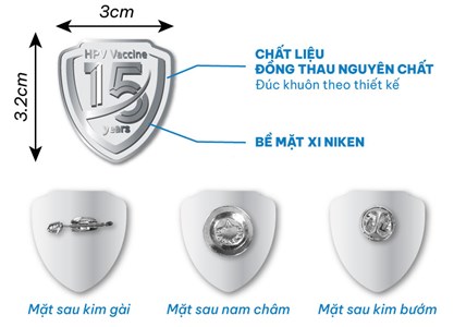 Huy hiệu đeo áo đồng đúc mạ bạc